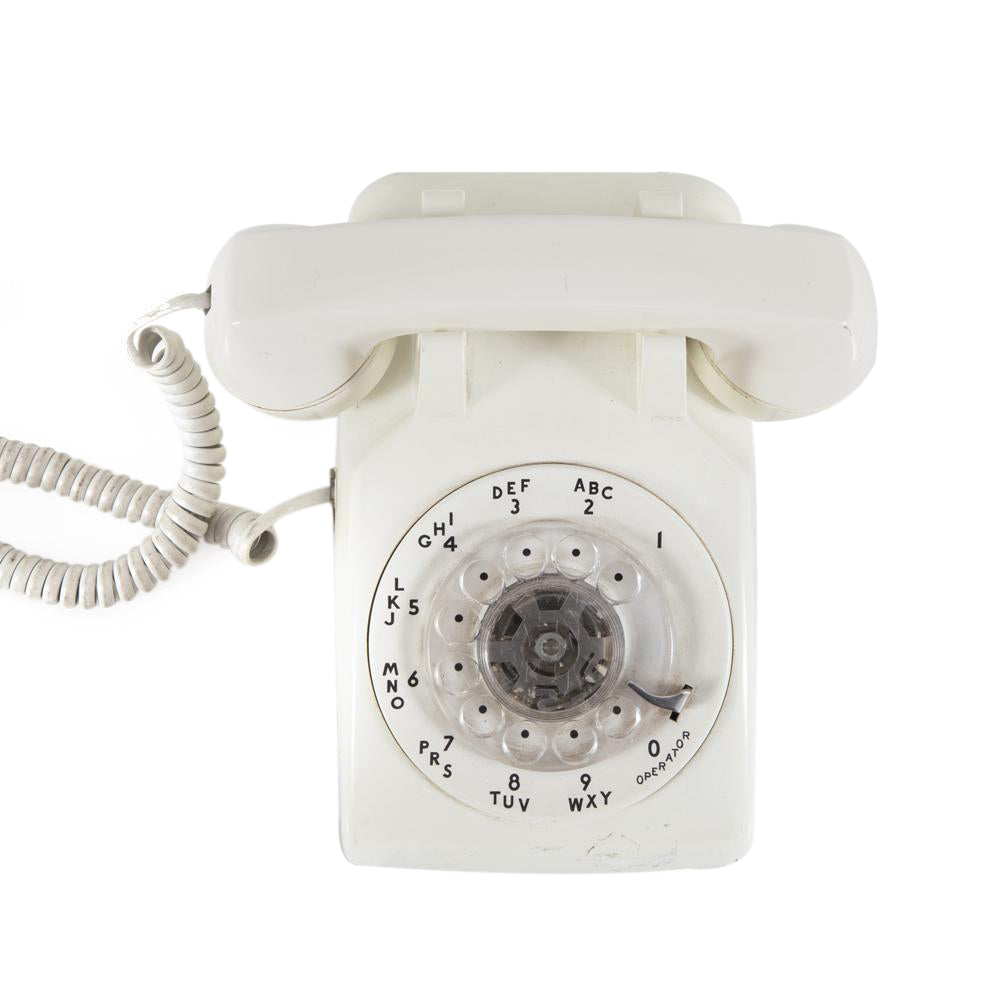 White Rotary Phone