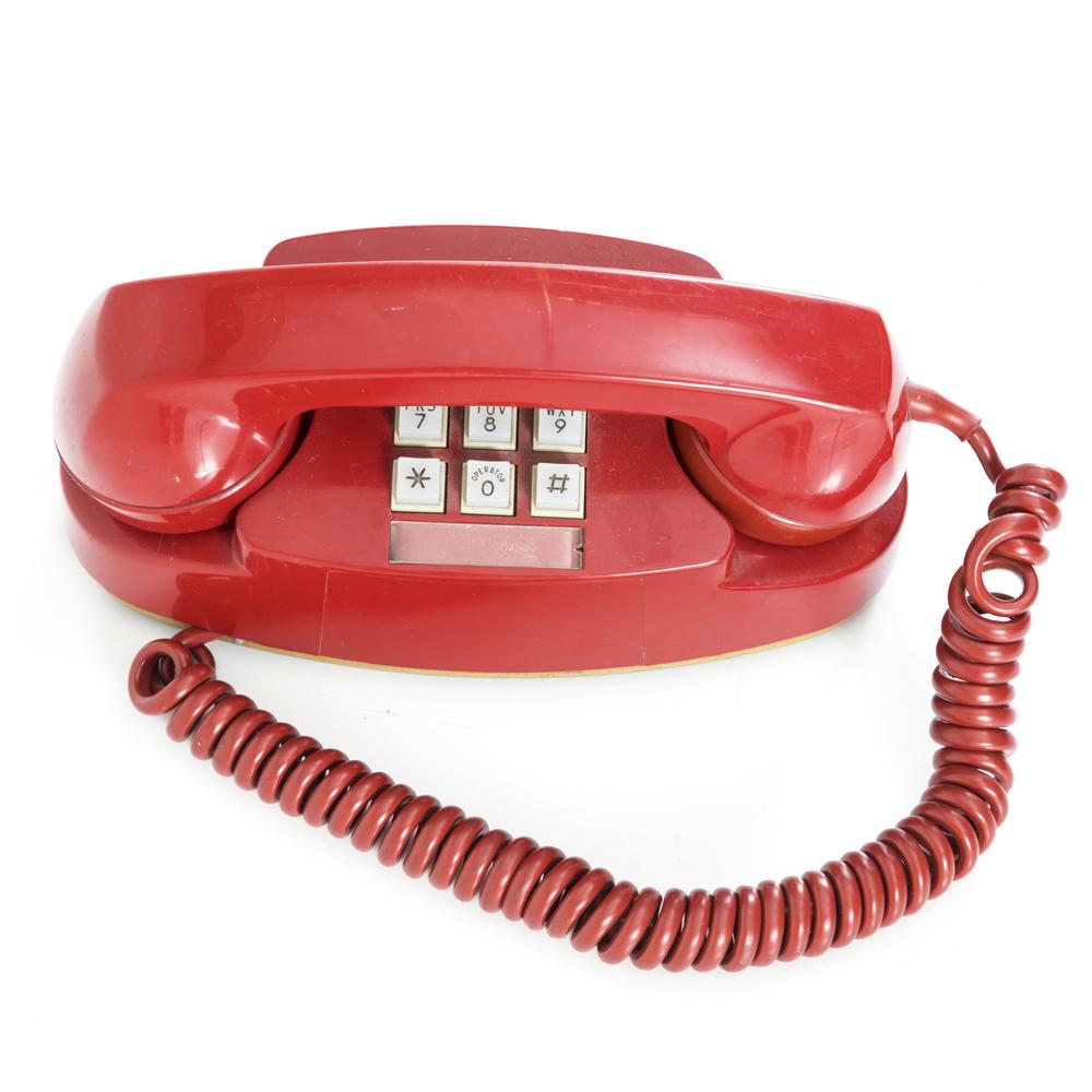 Red Classic Push Button Phone