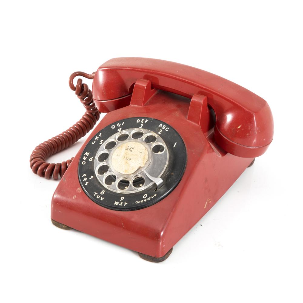 Red & Black Rotary Phone