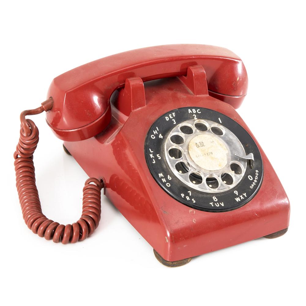 Red & Black Rotary Phone