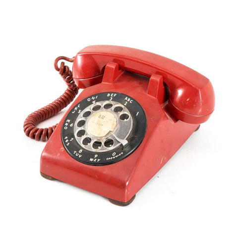 Red & Black Rotary Phone