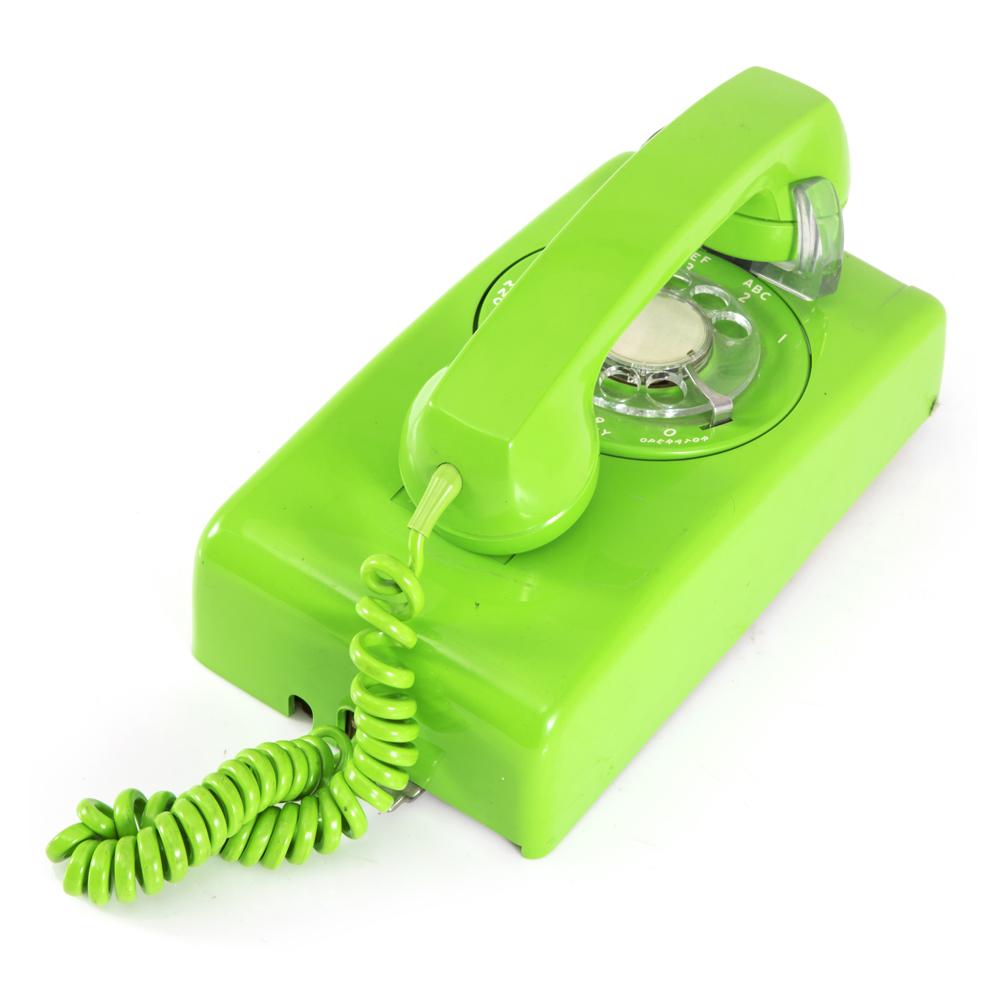 Lime Green Wall Phone - Rotary