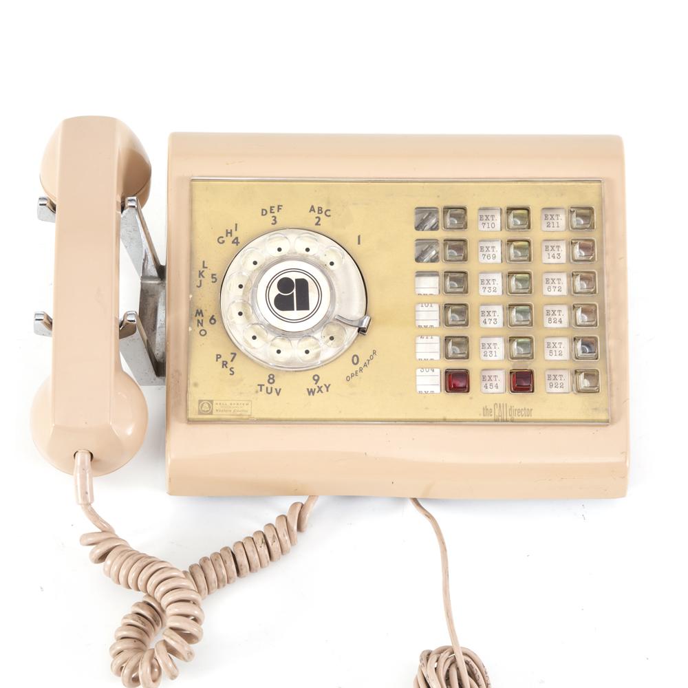 Beige Rotary Multi Line Office Phone