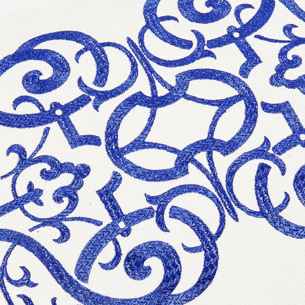 Cream Blue Swirl Pillow