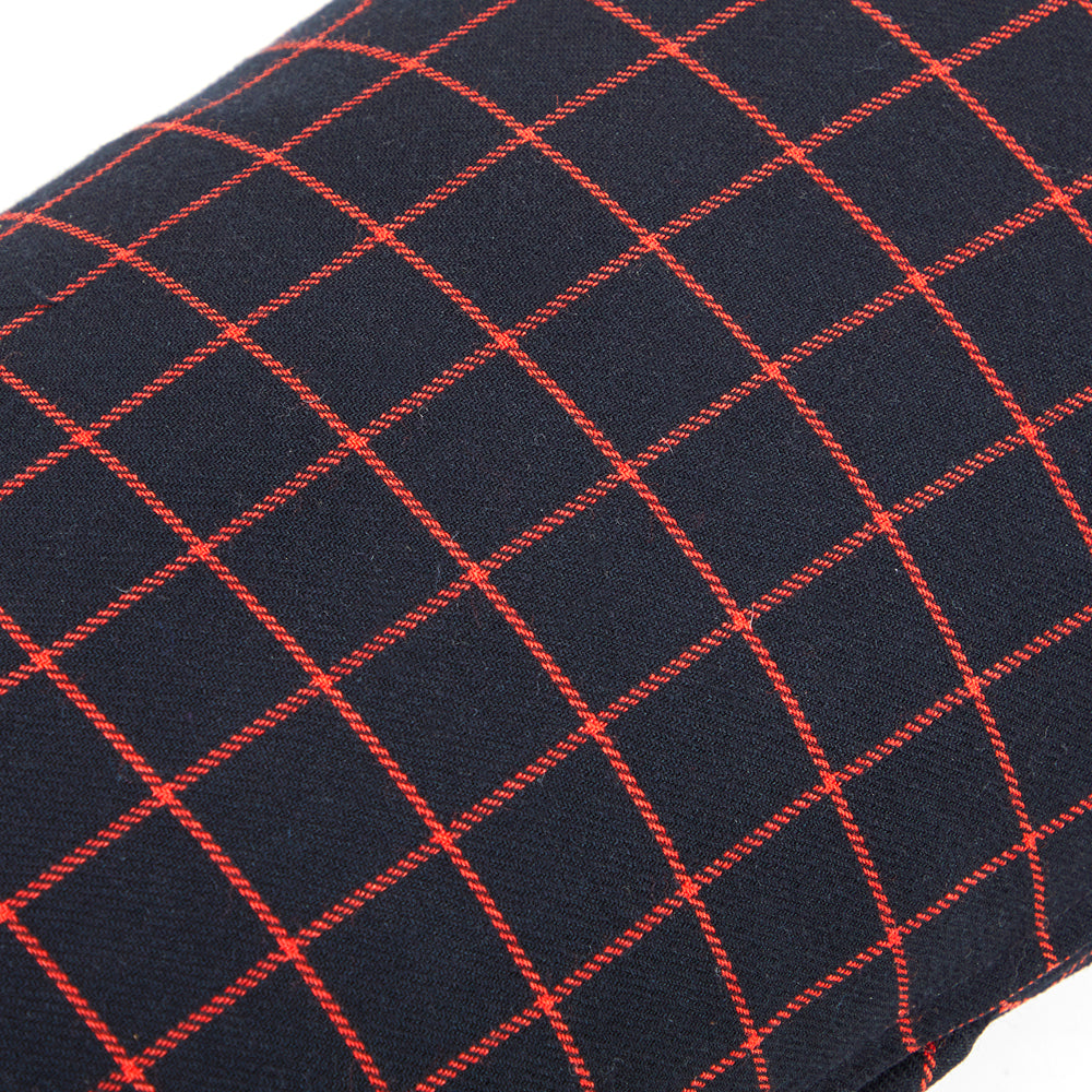 Charcoal Black Pillow with Red Grid Liines