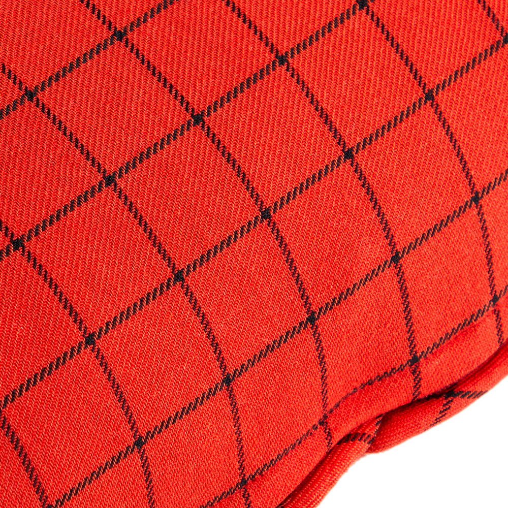 Orange + Black Grid Lumbar Pillow