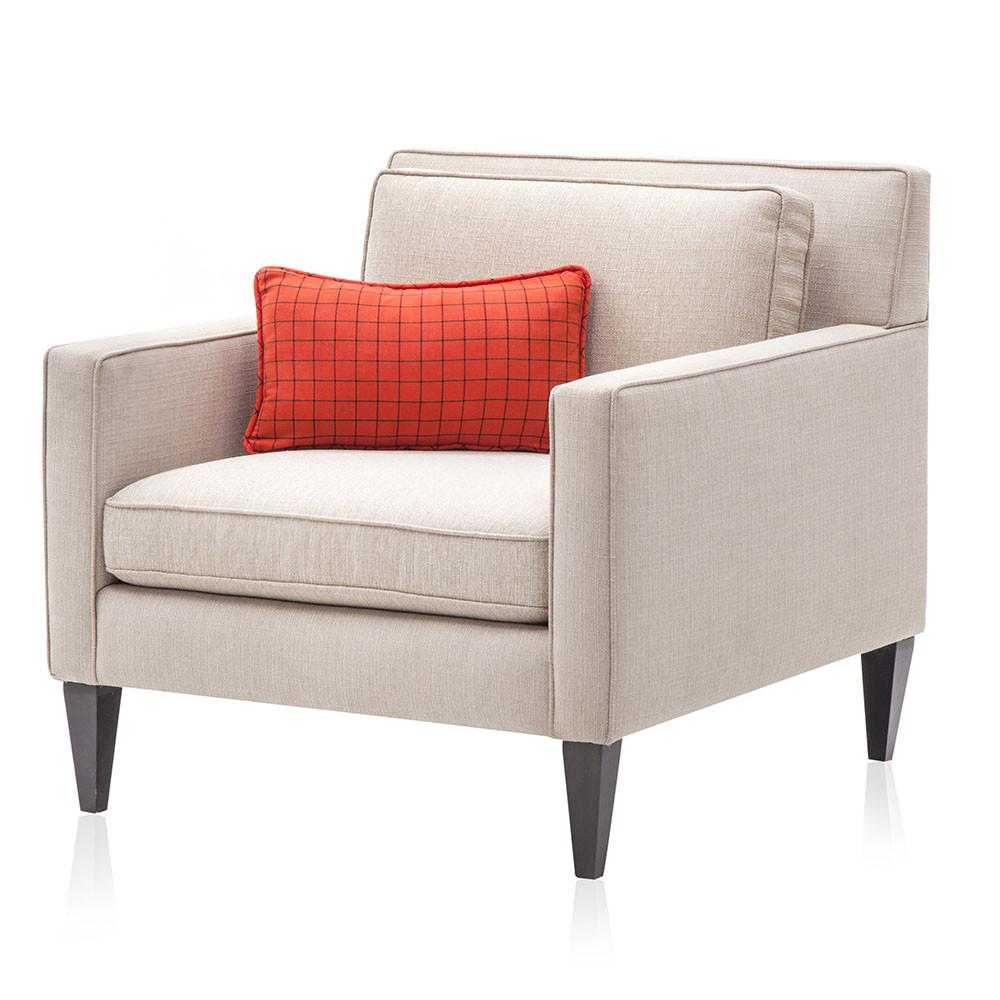Orange + Black Grid Lumbar Pillow
