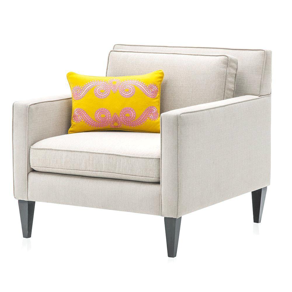 Yellow and Pink Embossed Ribbon Pillow