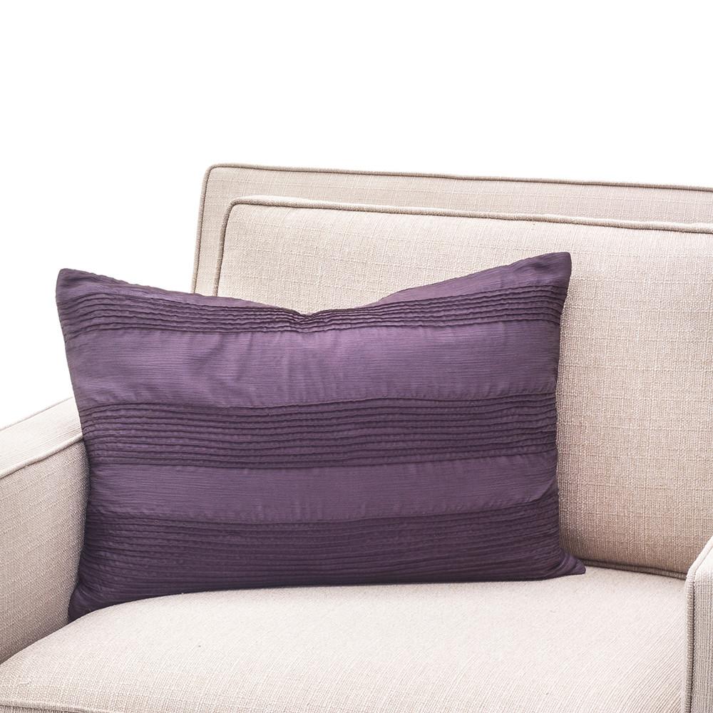 Purple Striped Silk Lumbar Pillow
