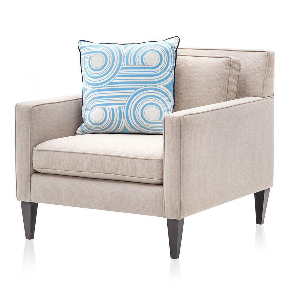Blue & White Retro Swirl Pillow