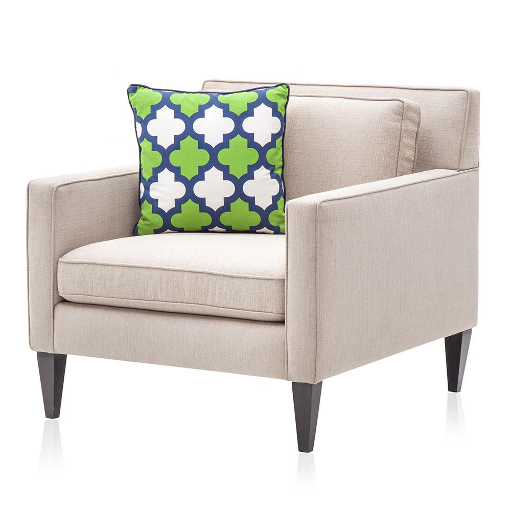 Green & White Moroccan Patterned Pillow