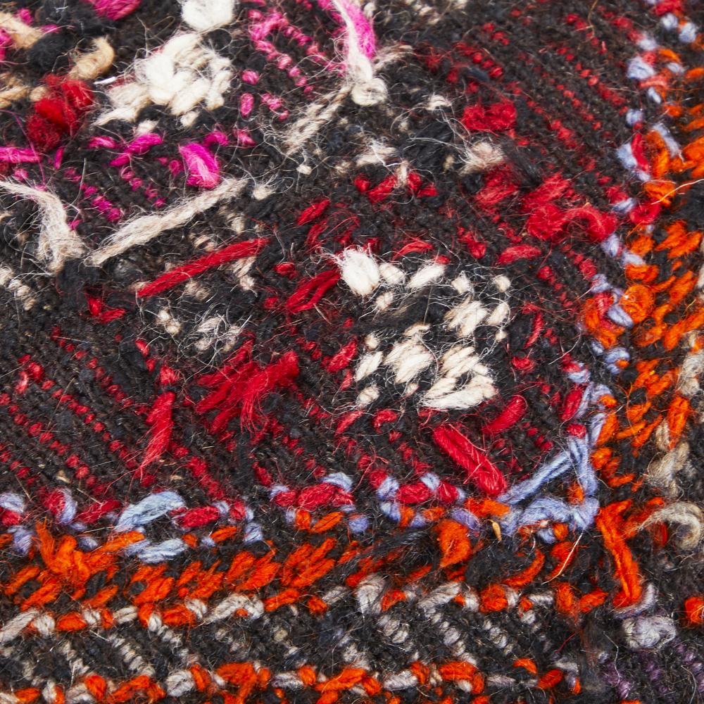 Frayed Burgundy Kilim Pillow
