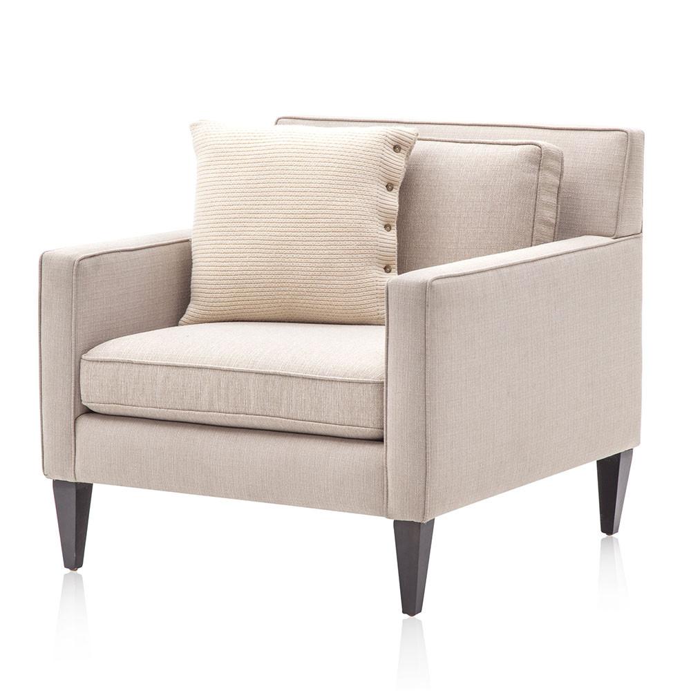 Cream Modern Knit Button Pillow
