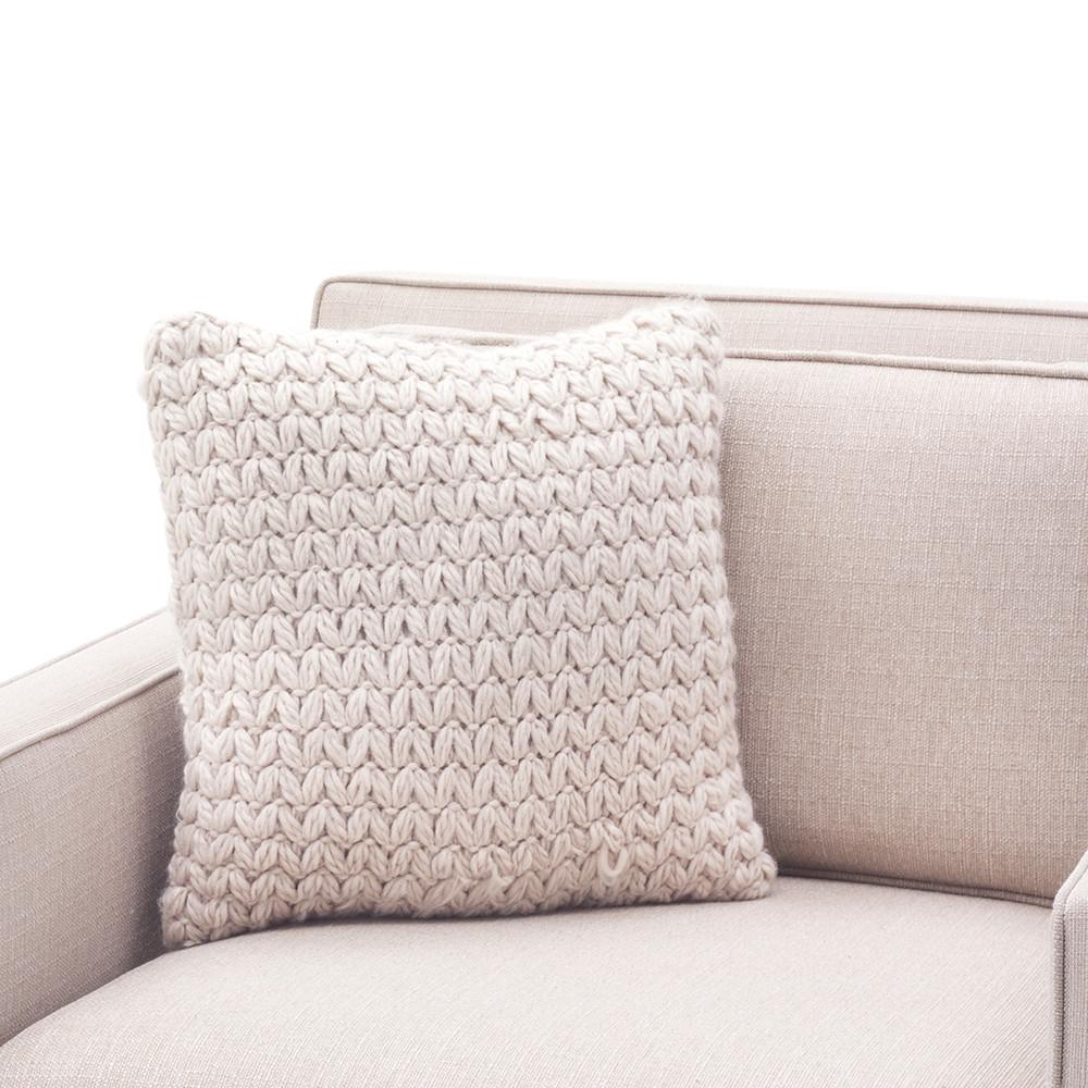 Beige Heavy Knit Pillow