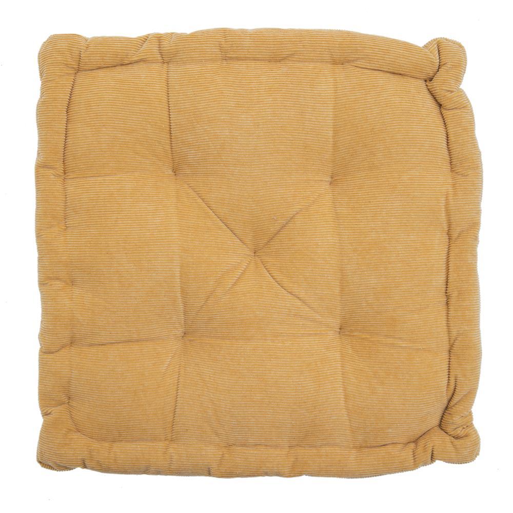 Yellow Corduroy Square Floor Pillow
