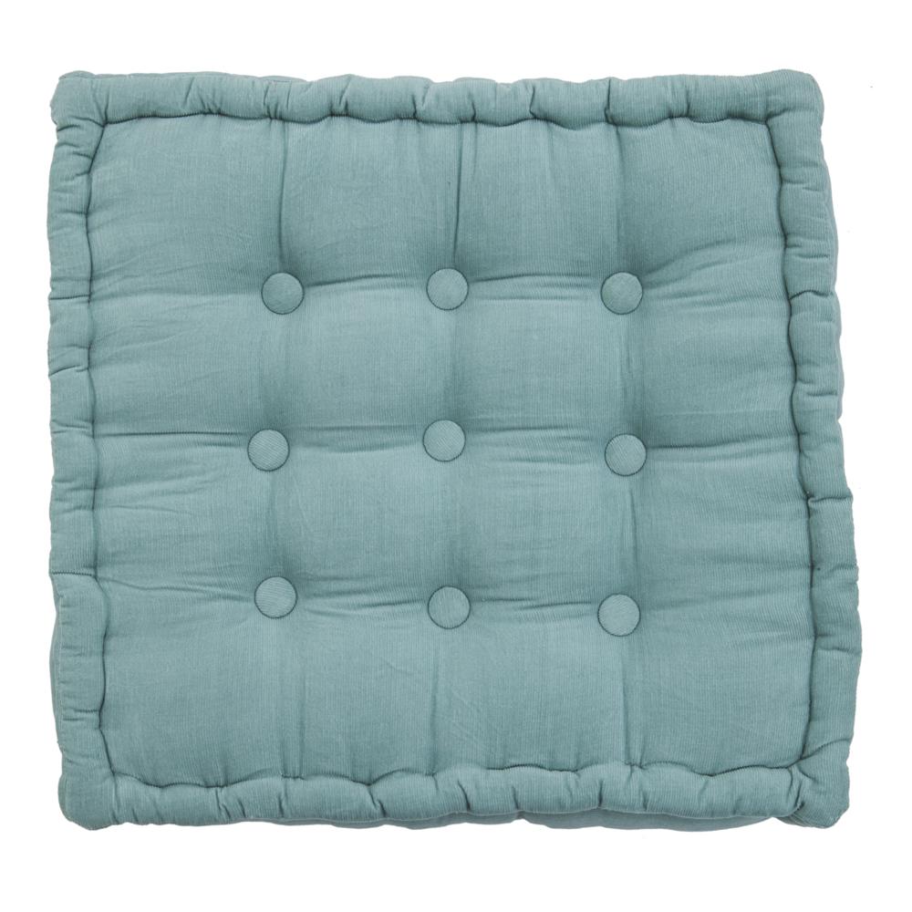 Aqua Corduroy Square Floor Pillow