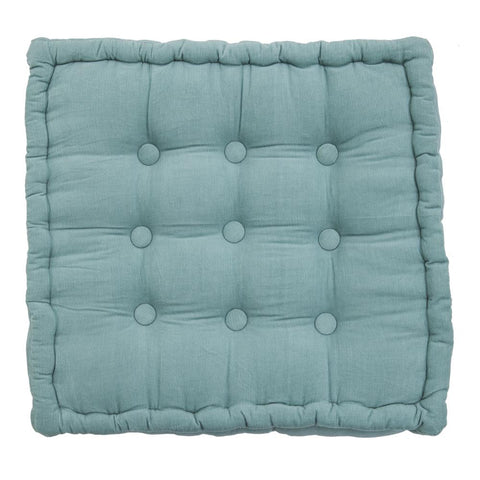 Aqua Corduroy Square Floor Pillow