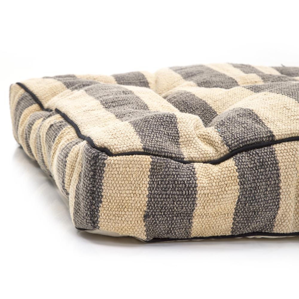 XL Tan & Black Striped Floor Pillow
