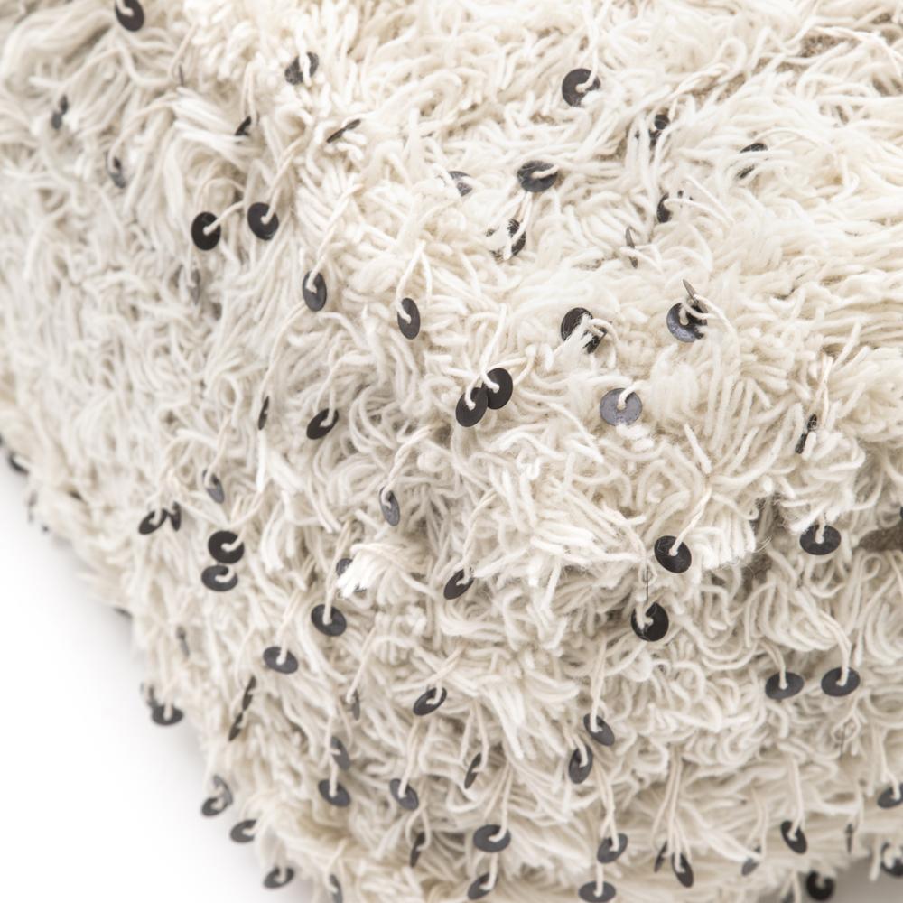 White Moroccan Floor Pouf