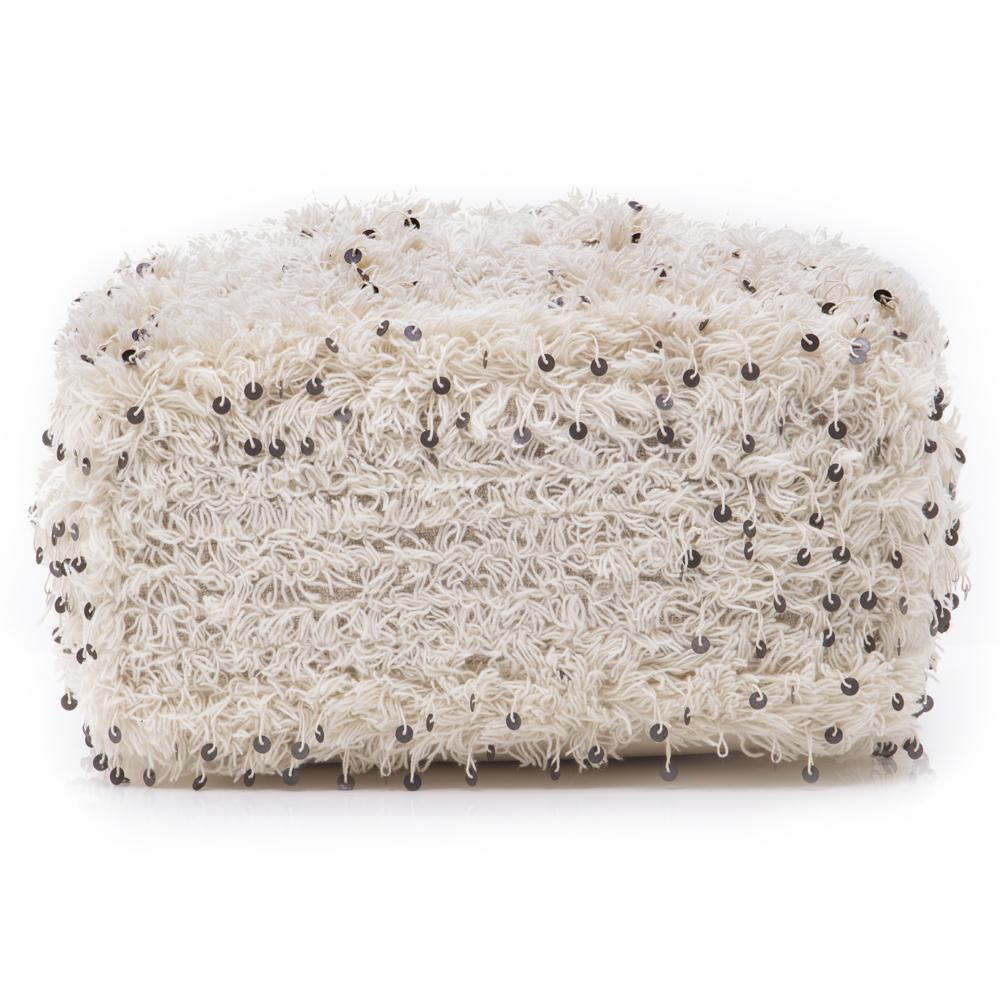White Moroccan Floor Pouf
