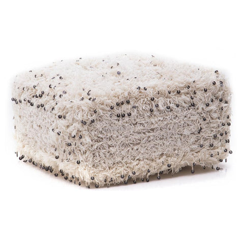 White Moroccan Floor Pouf