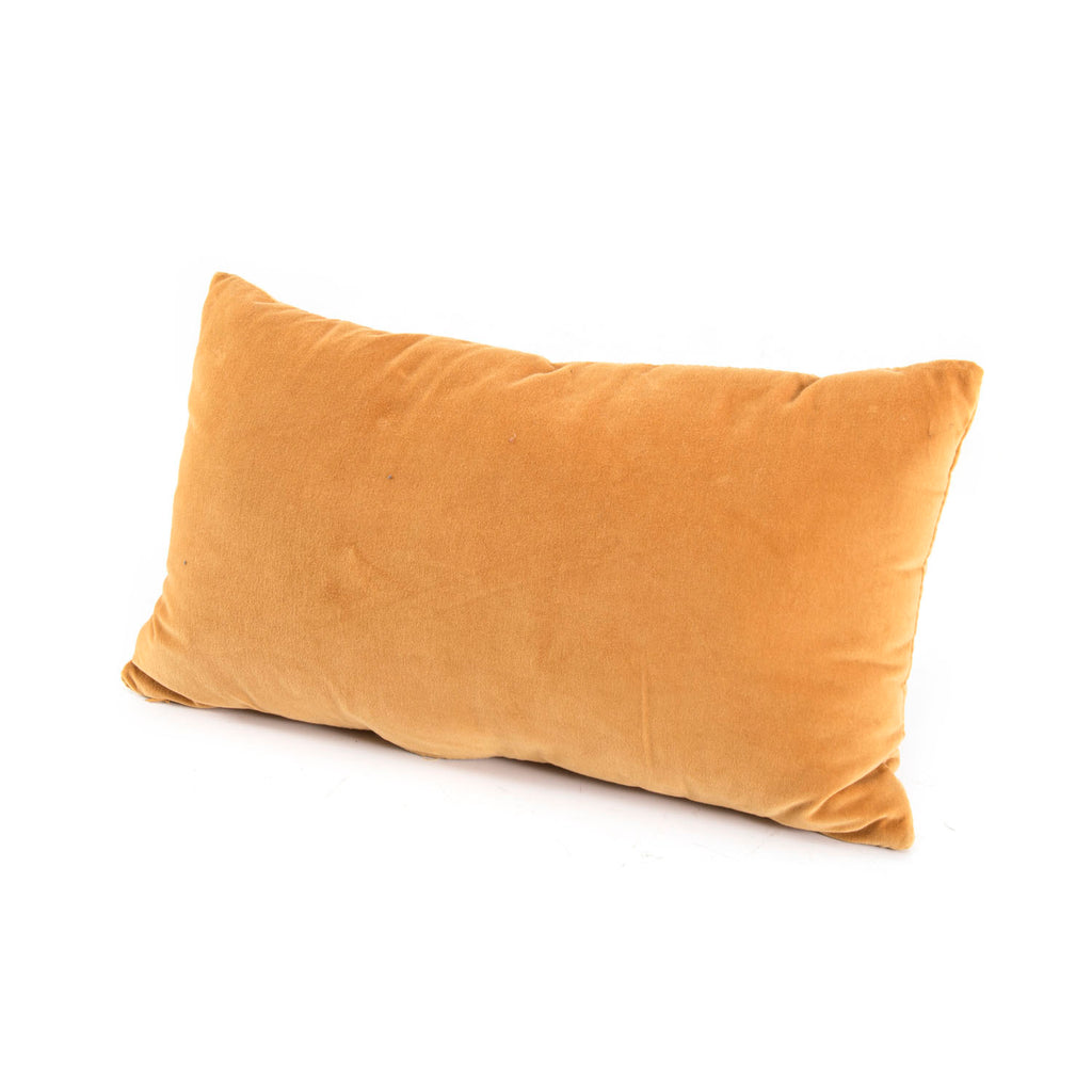 Orange Velvet Lumbar Pillow
