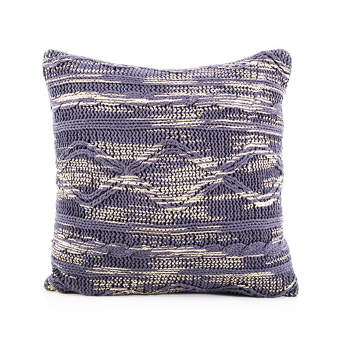 Blue Braid Knit Pillow