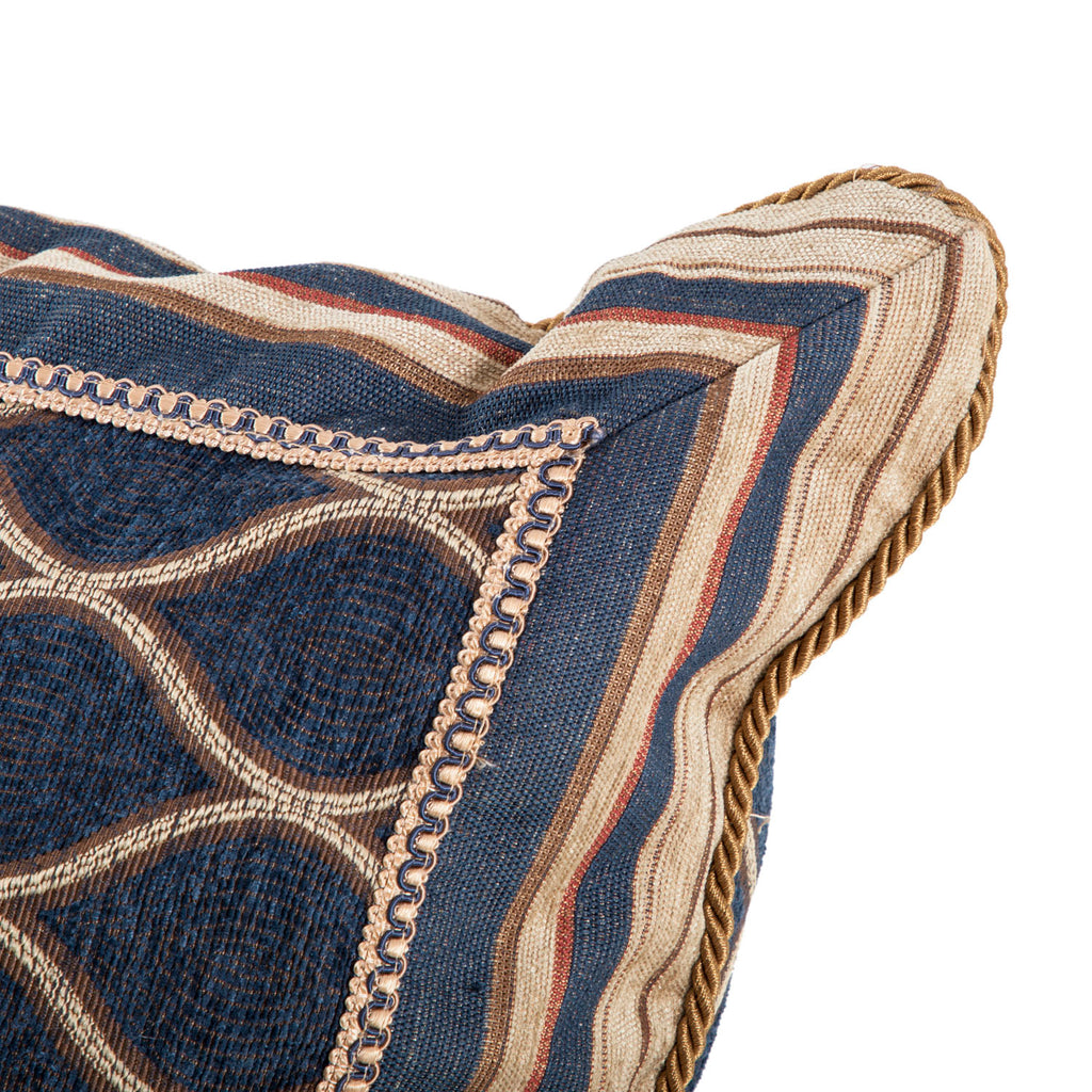 Blue & Tan Mesh Pattern Pillow