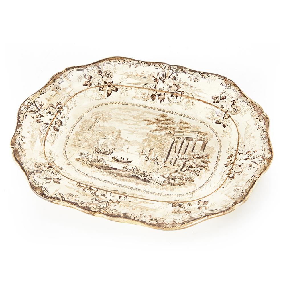 White Greek Scene Serving Platter (A+D)
