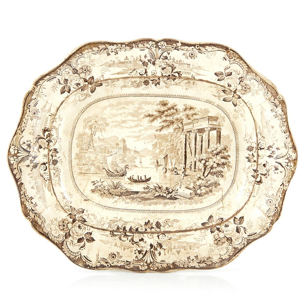 White Greek Scene Serving Platter (A+D)