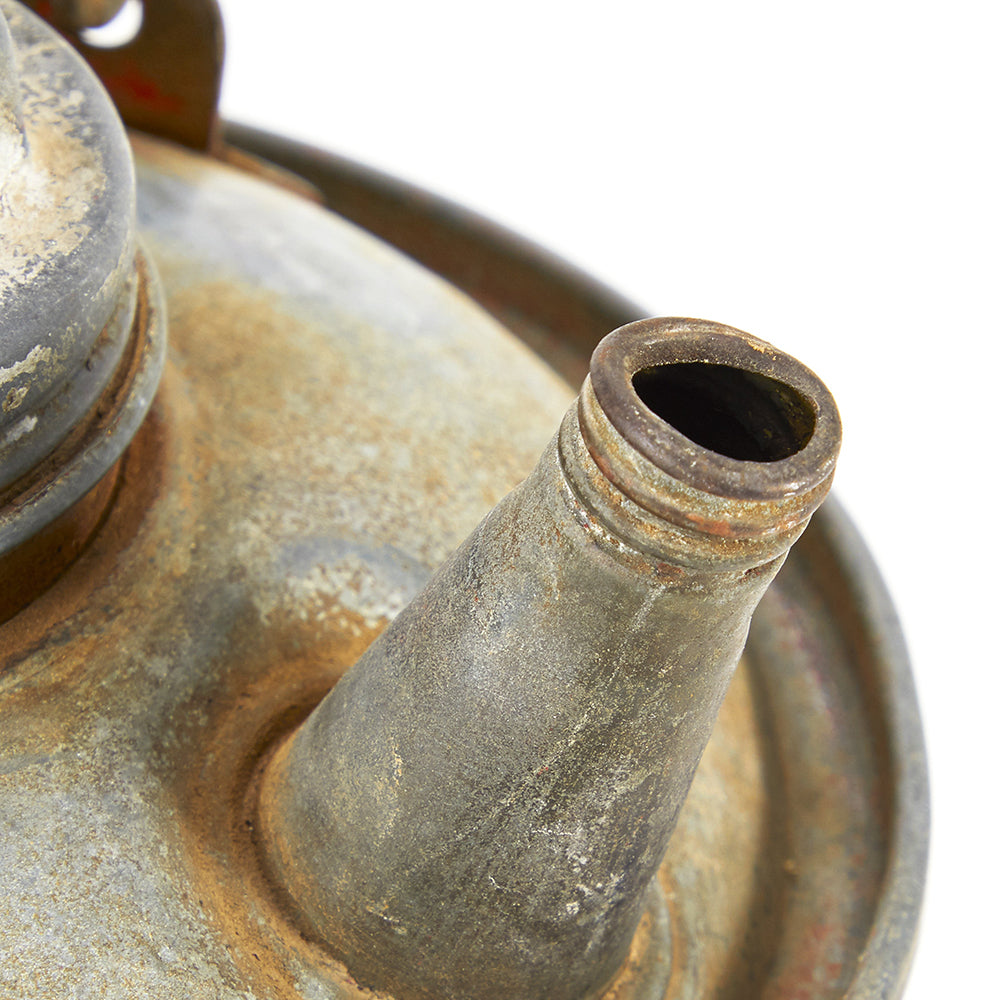 Silver Rusted Metal Oil Can (A+D)