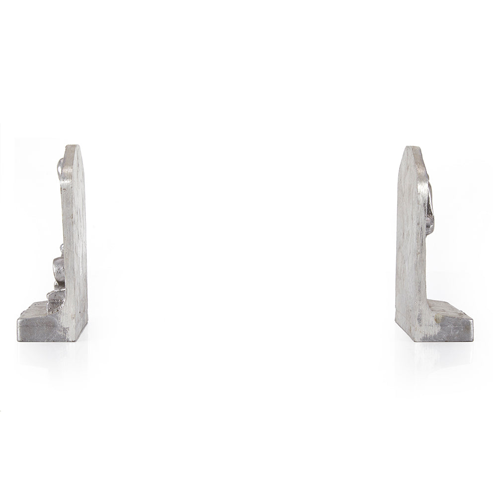 Silver Iron Worker Book Ends (A+D)