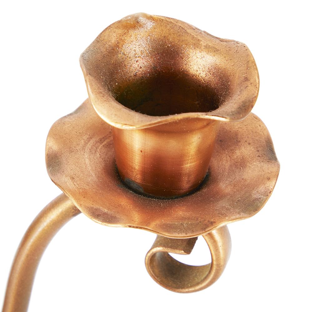 Copper Daffodil Double Candle Holder (A+D)