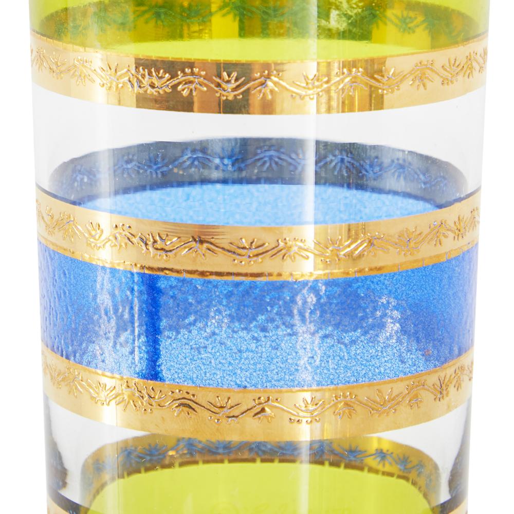Gold-Blue-Green Striped Glasses