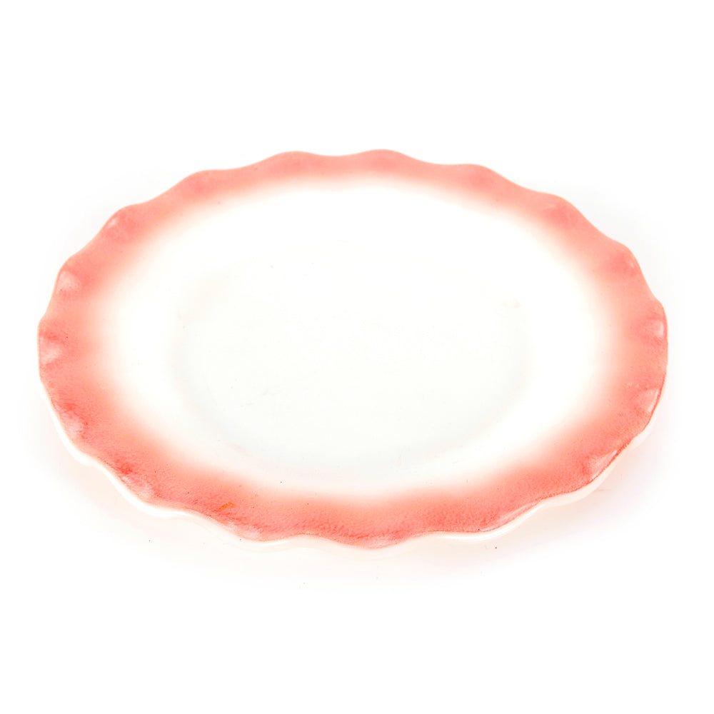 Pink Ripple Rim Plate