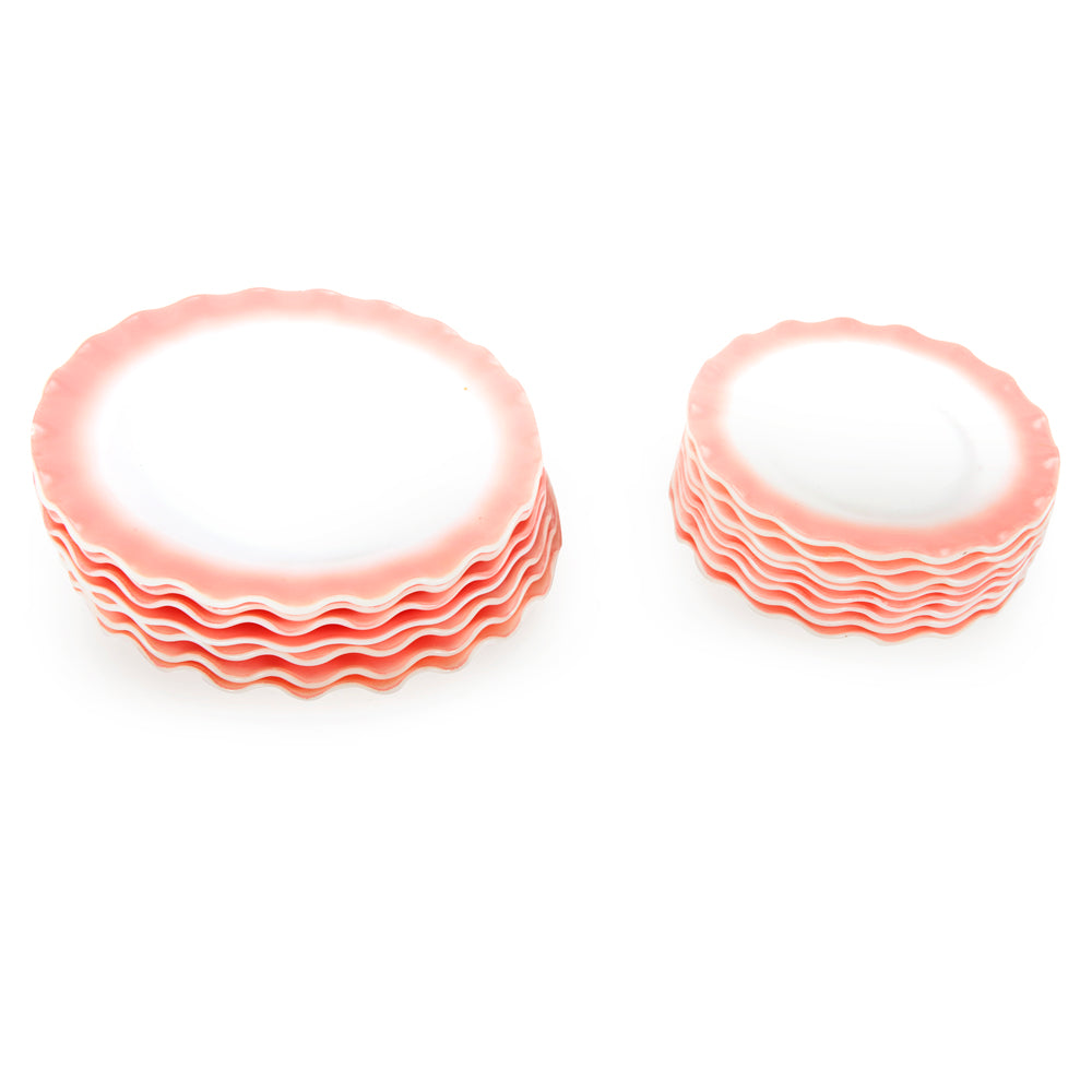 Pink Ripple Rim Plate