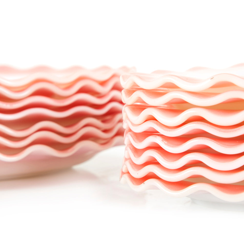 Pink Ripple Rim Plate