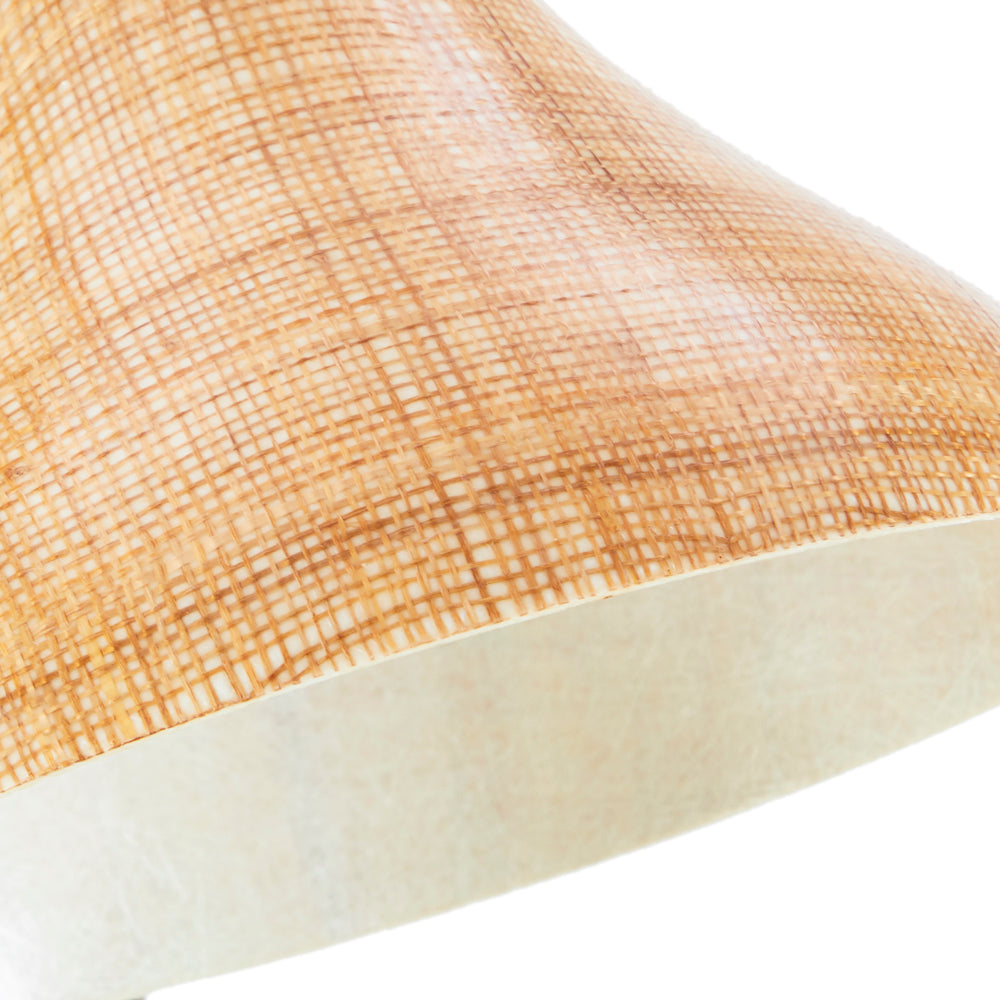 Brass Floor Lamp with 3 Woven Wood Shades