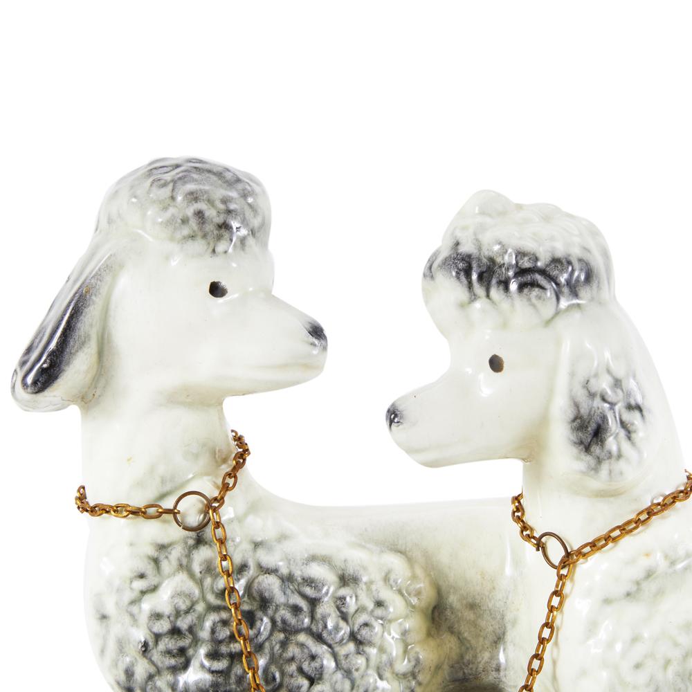 White and Black Ceramic Poodle Ashtray