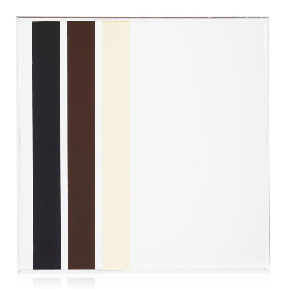 White 70's Stripes Small Square Wall Mirror