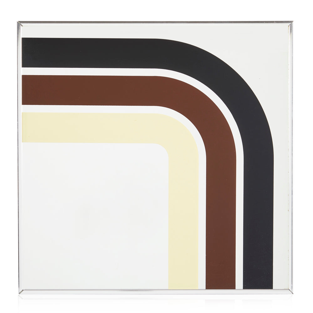 White 70's Stripes Small Square Wall Mirror