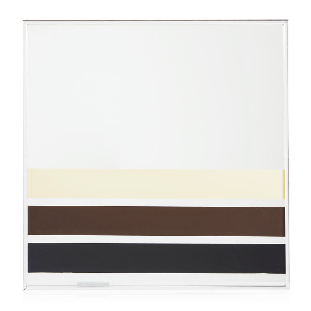 White 70's Stripes Small Square Wall Mirror