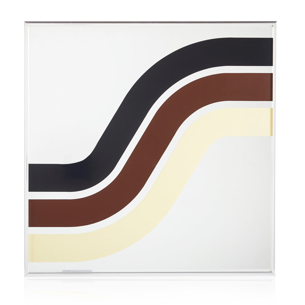White 70's Stripes Small Square Wall Mirror