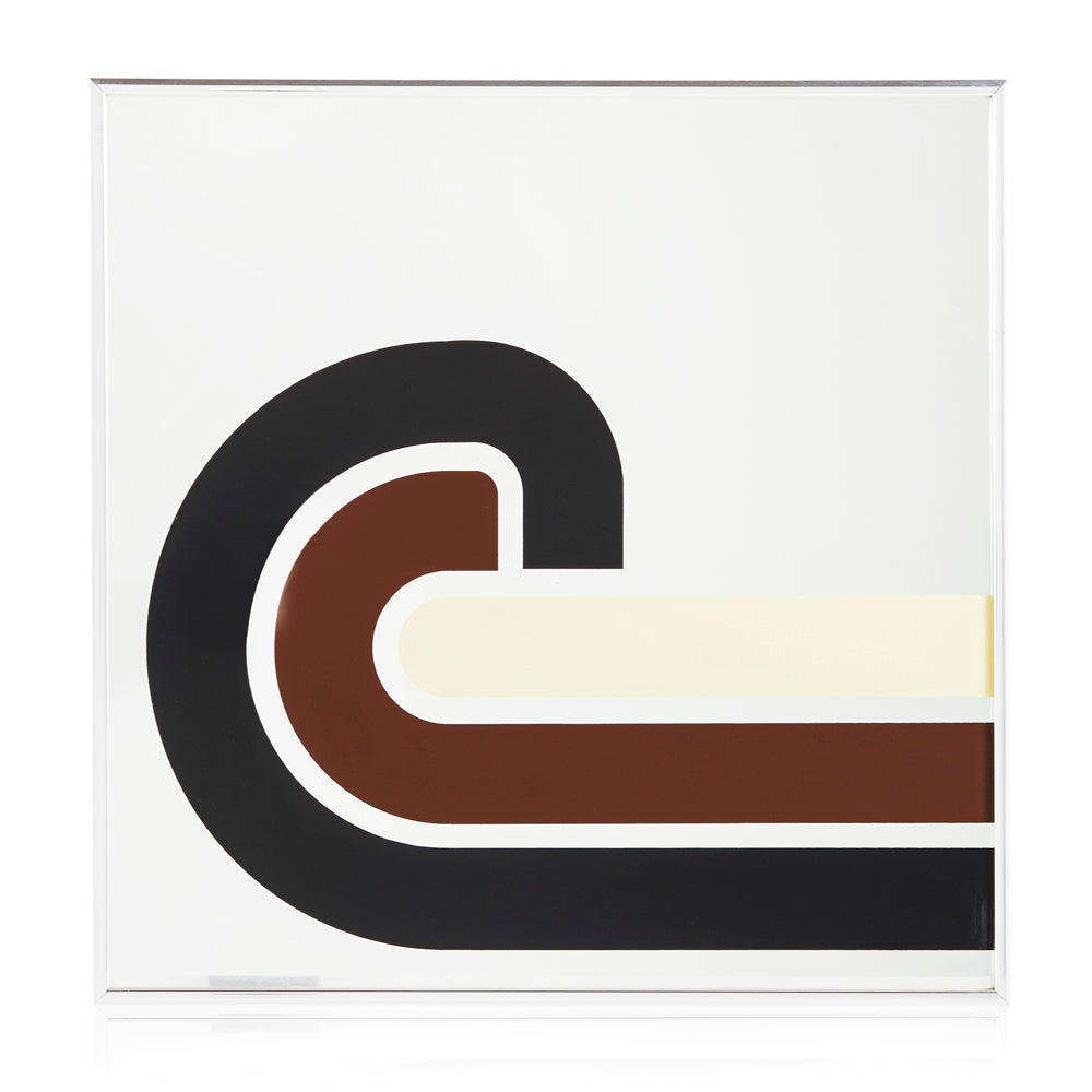 White 70's Stripes Small Square Wall Mirror