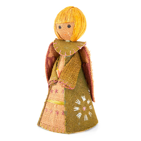 Green Adult Handmade Angel Fairy Burlap Doll