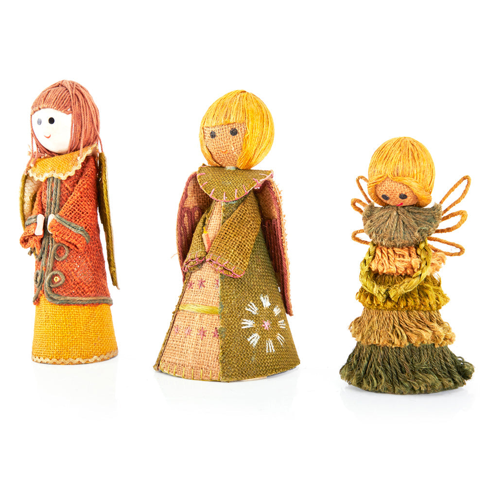 Red Handmade Angel Fairy Burlap Doll
