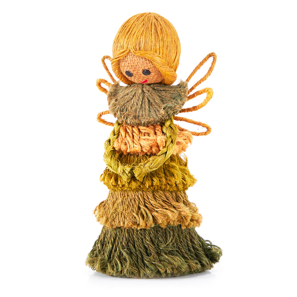 Green Child Handmade Angel Fairy Burlap Doll