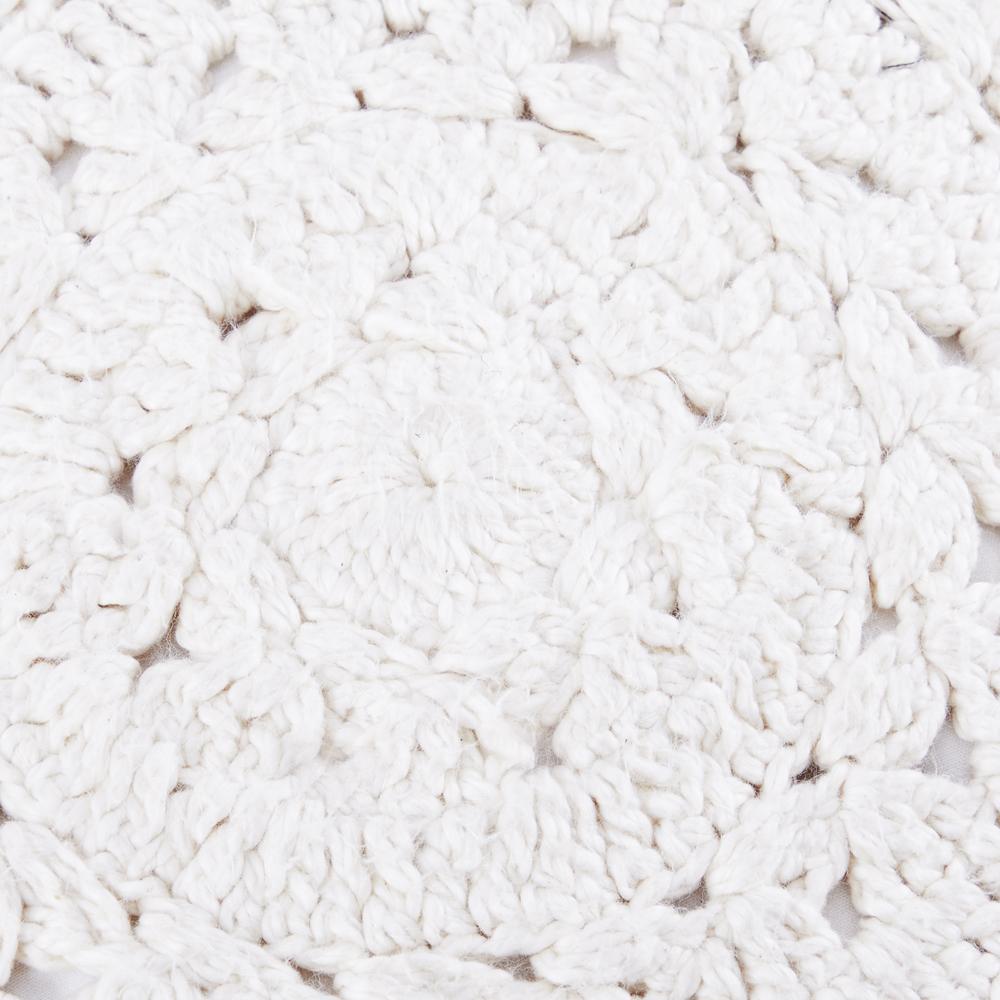 Off White Knit Circle Pattern Pillow