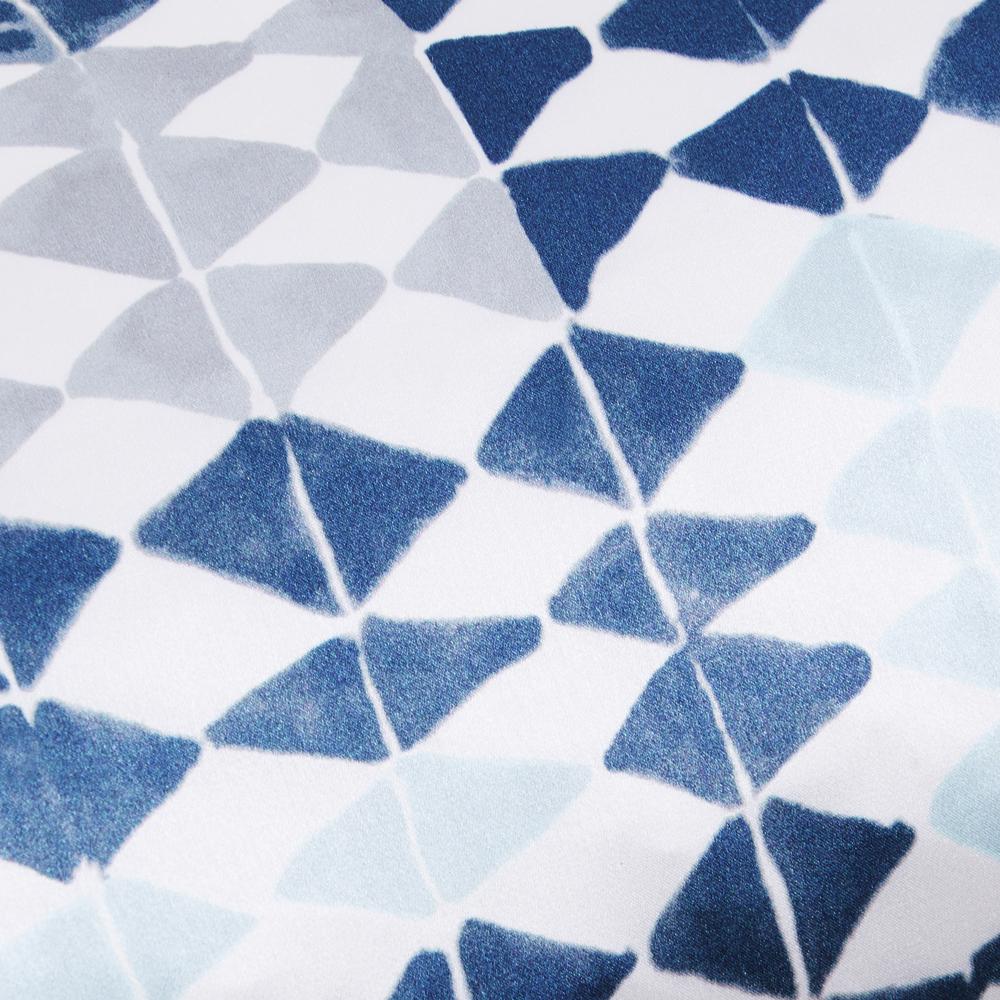 Off White Satin Pillow with Blue Diamonds