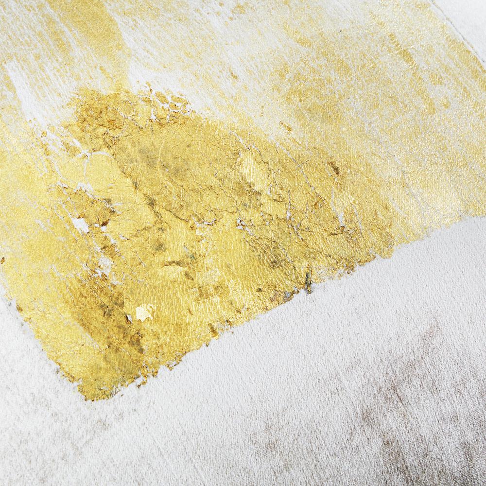 Tan Velvet Pillow with Gold Foil Square